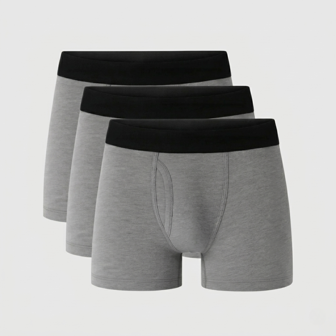 Lekvrije boxers 3 pack grijs
